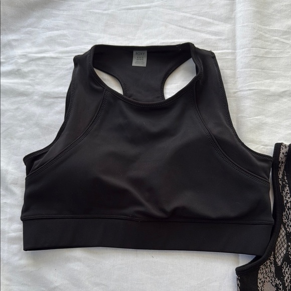 Roxy & Fabletics Black and Snake Print Sports Bra Bundle - Picture 2 of 6